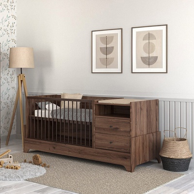 Faktum Kombi postýlka Nest 120 x 70 cm 5v1 Walnut