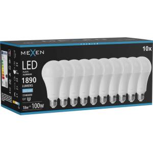 Mexen Nova 10x LED крушка E27, A70, 18W, Студена - 6500K, 1890 lm - L100-E27-1865-01x10 (L100-E27-1865-01x10)
