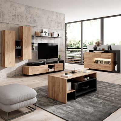 Alva sestava B dub kraft zlatý antracit