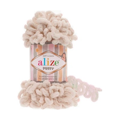 Priadza Alize Puffy 599 - biela káva