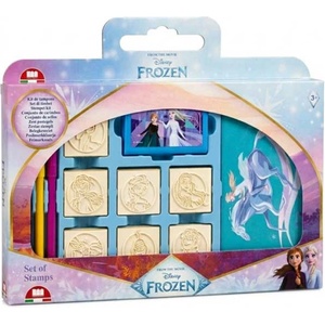 Multiprint Комплект за творчество Frozen 2 със 7 печата, 3 флумастера и бележник за рисунки
