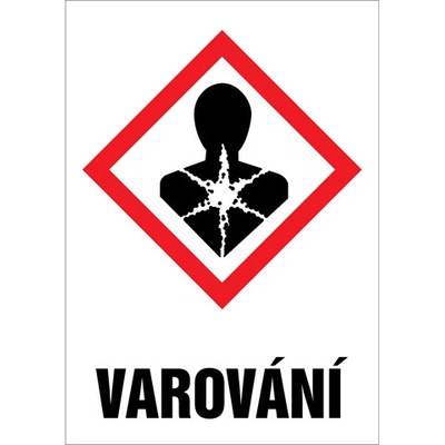 Značka GHS08 Varování, samolepicí fólie, 105 × 148 mm BZ FC621
