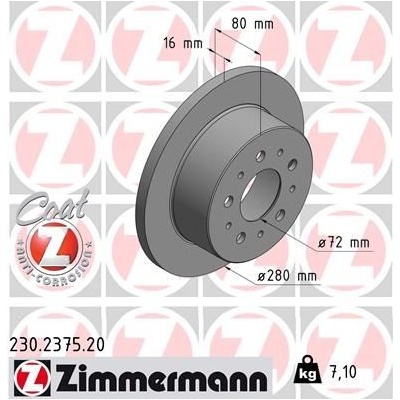 Brzdový kotouč ZIMMERMANN 230.2375.20 (230237520)