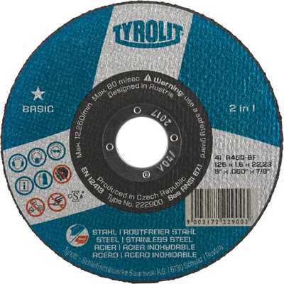 Tyrolit Rezný kotouč kámen 125 x 1,6 x 22,23 mm A46Q-BFB 34332873 – Zboží Dáma