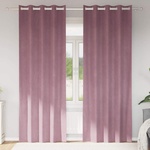 Pure Line Home Кадифени завеси в цвят античнорозово с метални халки, 2 бр. , 140 x 245 см