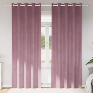 Pure Line Home Кадифени завеси в цвят античнорозово с метални халки, 2 бр. , 140 x 245 см