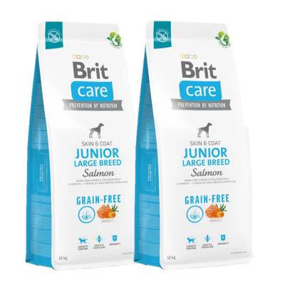 Brit CARE Кучешка храна без зърнени култури за млади кучета от големи породи със сьомга 2x12кг