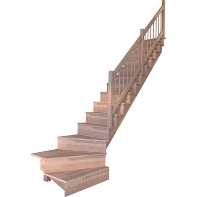 StarWood Schody Lindos bukové pravé 80cm uzavřené design. dřev. zábradlí