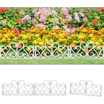 Image 1 of vidaXL Кантове за тревни площи, 17 бр, бели, 10 м, PP (318300)