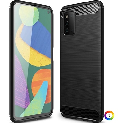 Samsung Galaxy F52 5G Удароустойчив Carbon Fiber Калъф и Протектор
