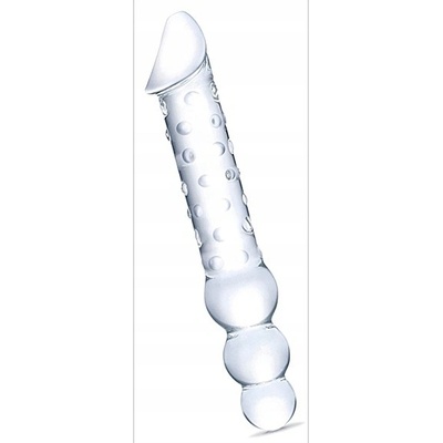 Glas Double Ended Glass Dildo With Anal Beads