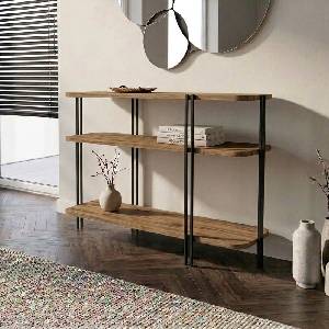 TopMebel Конзола Notus TopMebel меламин - метал в цвят орех Ud 92x34.5x75cm