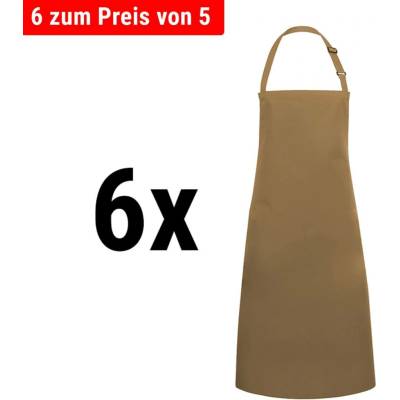 G.Gastro 6 ks Karlowsky Zástěra s laclem Basic velbloudí D9785961
