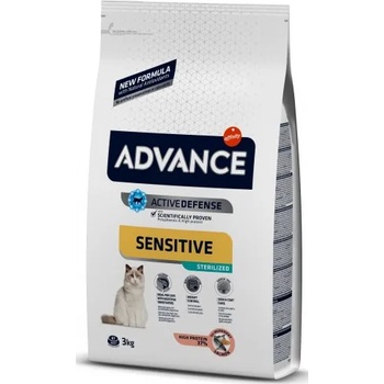 Affinity Advance Cat Adult Sterilized Sensitive - сьомга и ечемик, високачествена храна за кастрирани и чувствителни котки над 1 година, контрол на теглото, уринарна профилактика, Испания - 10 кг