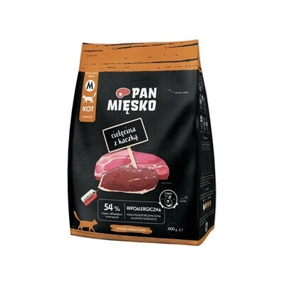 Pan Mięsko pre mačky Teľacie s kačicou 0,4 kg
