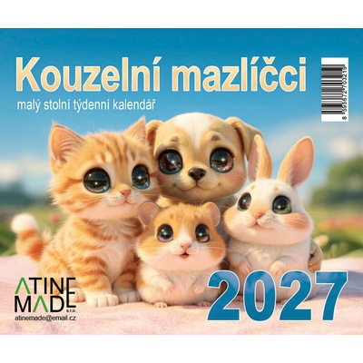 Kouzelní mazlíčci, malý stolní, týdenní, 13 x 15 cm 2027