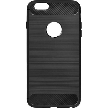 Forcell Противоударен Силиконов Калъф за iPhone 6/6s Plus, FORCELL Carbon Case, Черен (5901737414212)