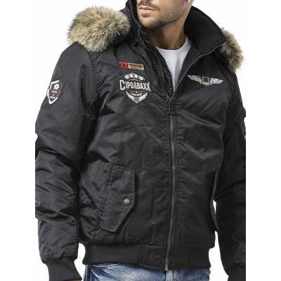 Cipo & Baxx pánska bunda CM229 BLACK čierna