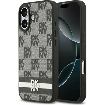 DKNY PU Leather Checkered Pattern and Stripe Задна обвивка за iPhone 17 Black DKNY | Cheren | МЪЖЕ | UNI