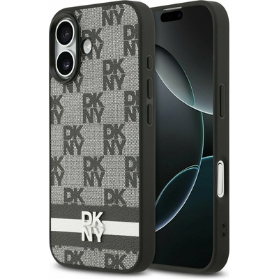 DKNY PU Leather Checkered Pattern and Stripe Задна обвивка за iPhone 17 Black DKNY | Cheren | МЪЖЕ | UNI