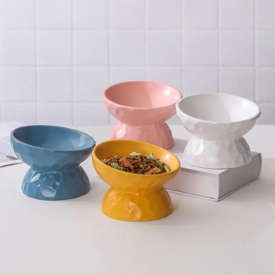 Nunbell Round Tilted Ceramic Pet Bowl-Кръгла наклонена керамична купа за домашни любимци, 200ml
