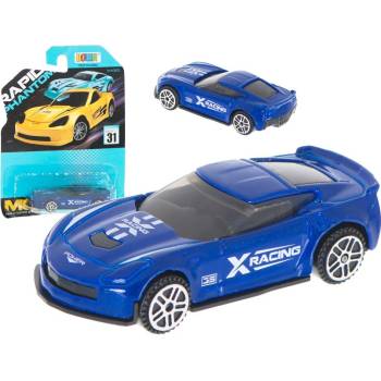 KIK KX55863 Kovové závodné auto modré 7,5 cm