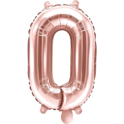 Balón foliový číslice RŮŽOVO ZLATÁ ROSE GOLD 0 35 cm NELZE PLNIT HELIEM