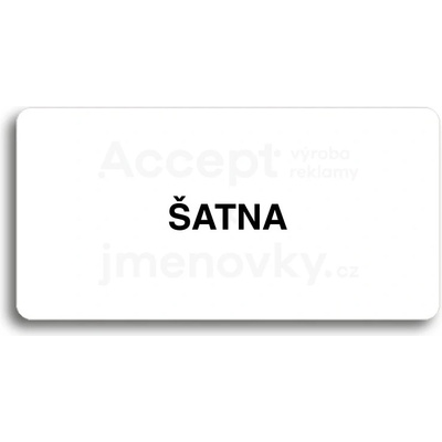 ACCEPT Piktogram ŠATNA - bílá tabulka - černý tisk bez rámečku