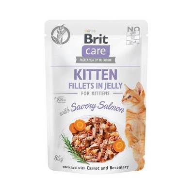 Brit Care Cat Kapsička Kitten Fillets in Jelly with Savory Salmon 24 x 85 g