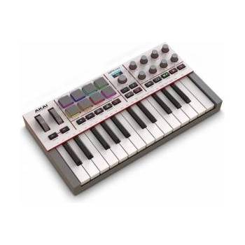 AKAI MPK Mini IV USB-C MIDI Keyboard Controller for Beginners and Producers - MPC Drum Pads, Pitch and Modulation Wheels, Music Production Software, Native Instruments Sound Pack, Gray - MPKMINI4W