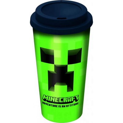 Stor Plastový termo pohár s vrchnákom MINECRAFT 02189 520 ml