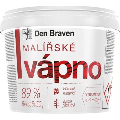 Den Braven Maliarske vápno vedro 11 kg biela