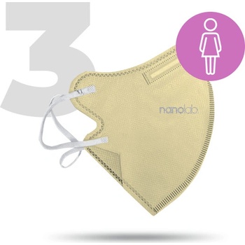 Nanolab nano respirátor FFP2 dámsky béžový 3 ks