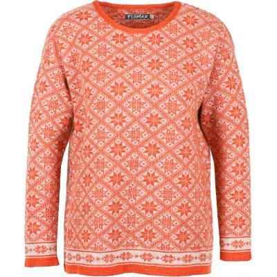 Flomax Дамски вълнен пуловер Flomax Women's Svea Oversized Jumper Wool jumper - Mango / Natur - размер 36/38 (EU) (105-6548-0111)