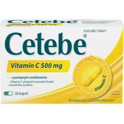 Cetebe Vitamín C 500 mg s postupným uvoľňovaním 30 kapsúl