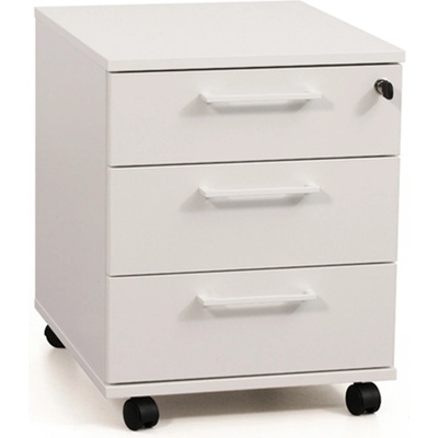 NARBUTAS Контейнер Narbutas Optima, 415x500x510 mm, бяло ПДЧ, бяла правоъгълна дръжка