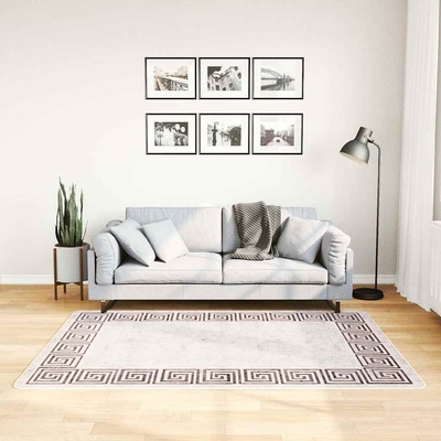 vidaXL Килим, миещ се, 120x180 см, светлобежов (337948)