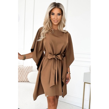 Numoco Широка рокля в кафяв цвят , модел 287-39. nmc-2725 - Кафяв, размер l/xl