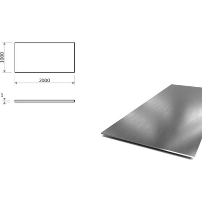 Nerezový plech (1.4541 - 2B) 1x2 m, tloušťka 1 mm