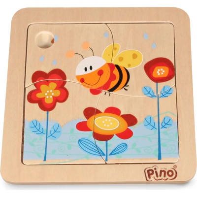 Pino Дървен мини пъзел Pino - Пчела, 4 части (4733-3)