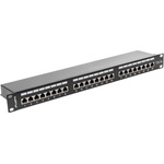 Lanberg Пач панел Lanberg PPS5-1024-B, 24x порта, 19", 1U, Cat. 5e, Shielded, IDC T568A/T568B, черен (PPS5-1024-B)