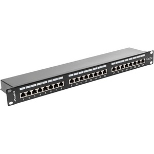 Lanberg Пач панел Lanberg PPS5-1024-B, 24x порта, 19", 1U, Cat. 5e, Shielded, IDC T568A/T568B, черен (PPS5-1024-B)