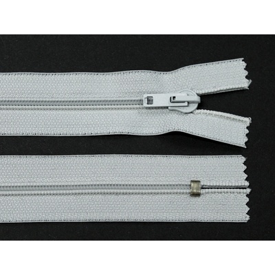 Spirálový zip no.5 nerozepínací 16cm světle šedý