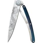 DEEJO 1cb082 tattoo blue beech / Ултралеко джобно ножче с дръжка от оцветен бук (1cb082)