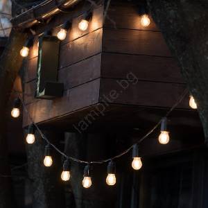 Kobi Димируем LED соларен гирлянд STARLIGHT NEO 20xE27/3, 7V 2700K IP54 1200 mAh 11, 5m + с дистанционно управление (KB0666)