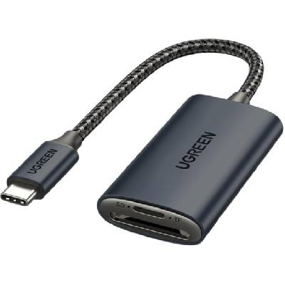 2в1 адаптер с четец за карти - слот за sd / tf карта към usb-c - тъмно сив (87007)