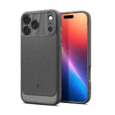Удароустойчив силиконов (TPU) калъф с MagSafe за iPhone 17 Pro - Spigen Rugged Armor MagSafe Case (сив) (ACS10330)