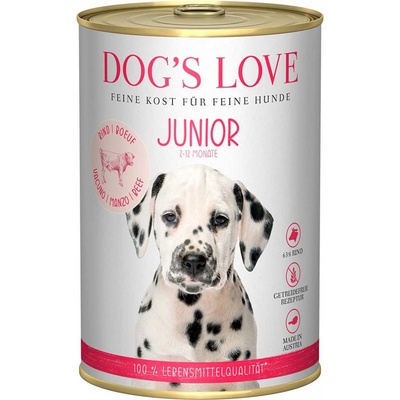 Dog's Love Junior hovězí s mrkví a šalvějí 6 x 400 g