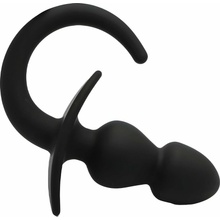 Slave4master Double Dog Tail Black silikonový anální kolík psí ocas 8 x 3,5 cm