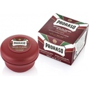 Pěny a gely na holení Proraso Red mýdlo na holení pro tvrdé vousy Shea Butter and Sandal Oil 150 ml